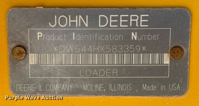 image for item ED5853 2002 John Deere 544H wheel loader