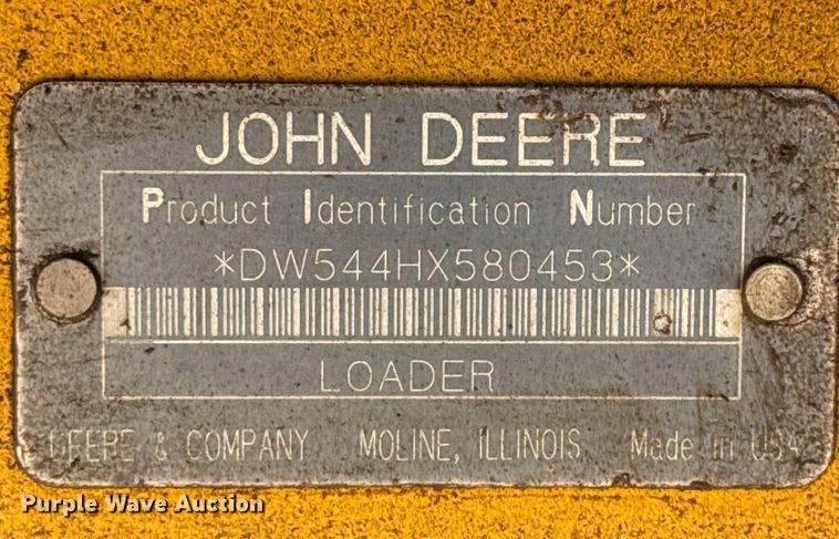 image for item ED5854 2001 John Deere 544H wheel loader