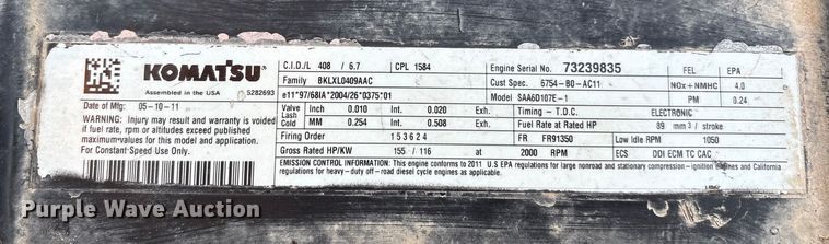 image for item ED5857 2011 Komatsu PC200LC-8 excavator