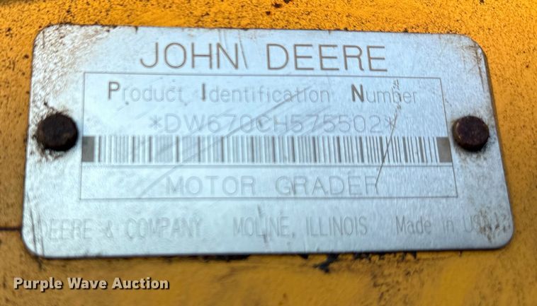 image for item ED5858 2000 John Deere 670CH motor grader
