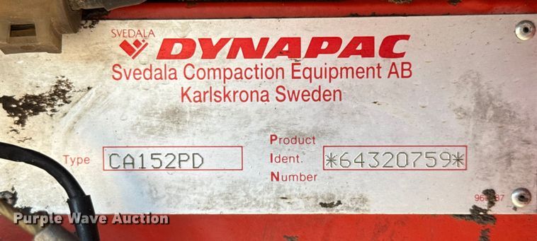 image for item ED5861 2000 Dynapac CA152PD single drum vibratory roller