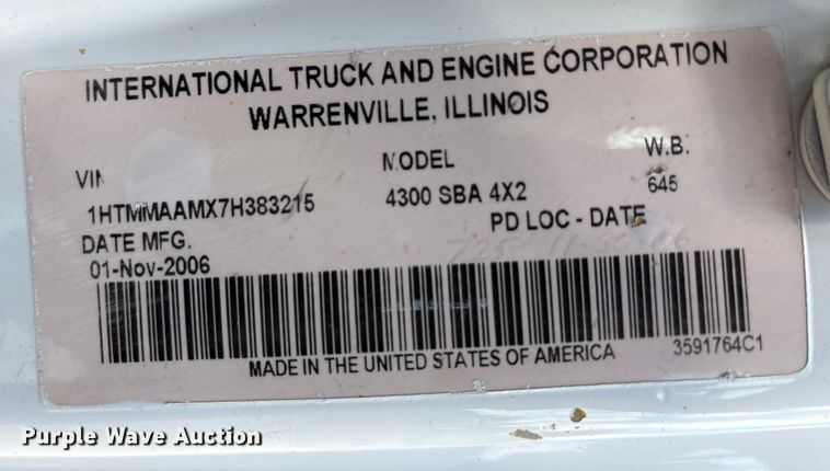image for item ED5868 2007 International 4300 water truck