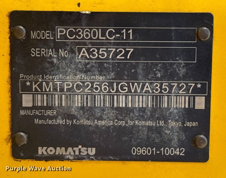 image for item ED5883 2017 Komatsu PC360LC-11 excavator