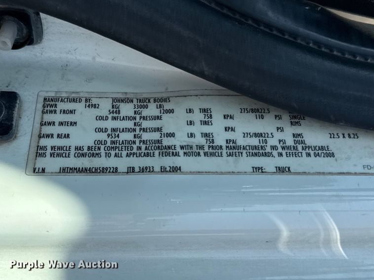 image for item ED5885 2012 International 4300 water truck