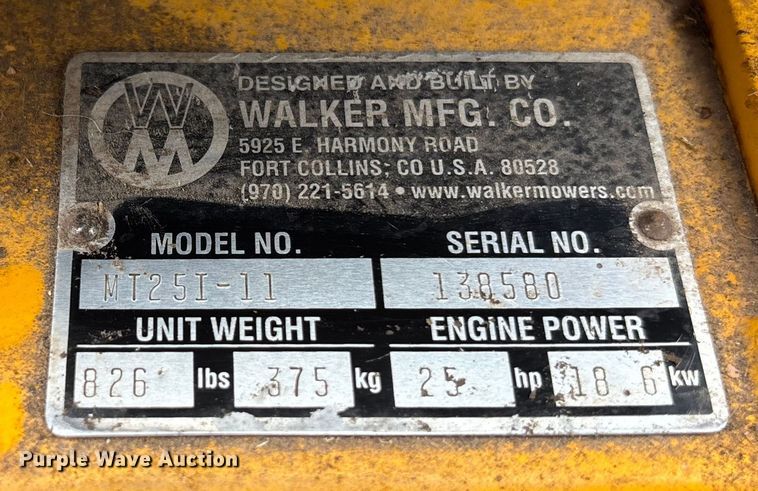 image for item EE3962 Walker MT251-11 ZTR lawn mower