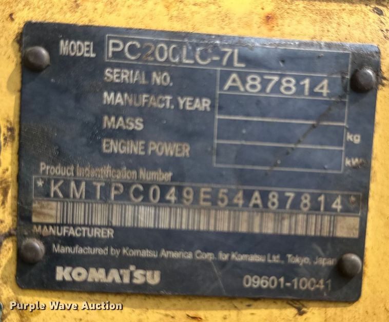 image for item EE4013 2006 Komatsu PC200LC-7 excavator