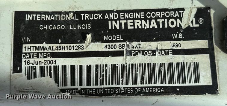 image for item EM8094 2005 International 4300 SBA 4x2 dump truck