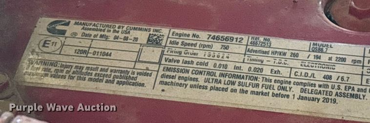 image for item EN3631 2021 Doosan XP825 HP750 air compressor