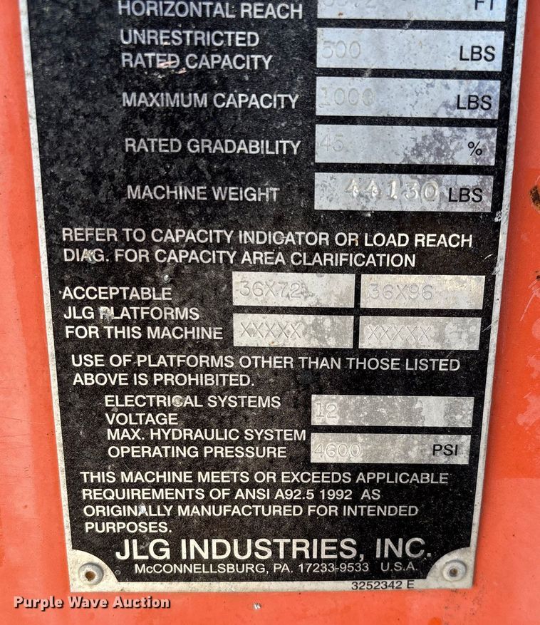 image for item EN5581 JLG 1250AJP boom lift