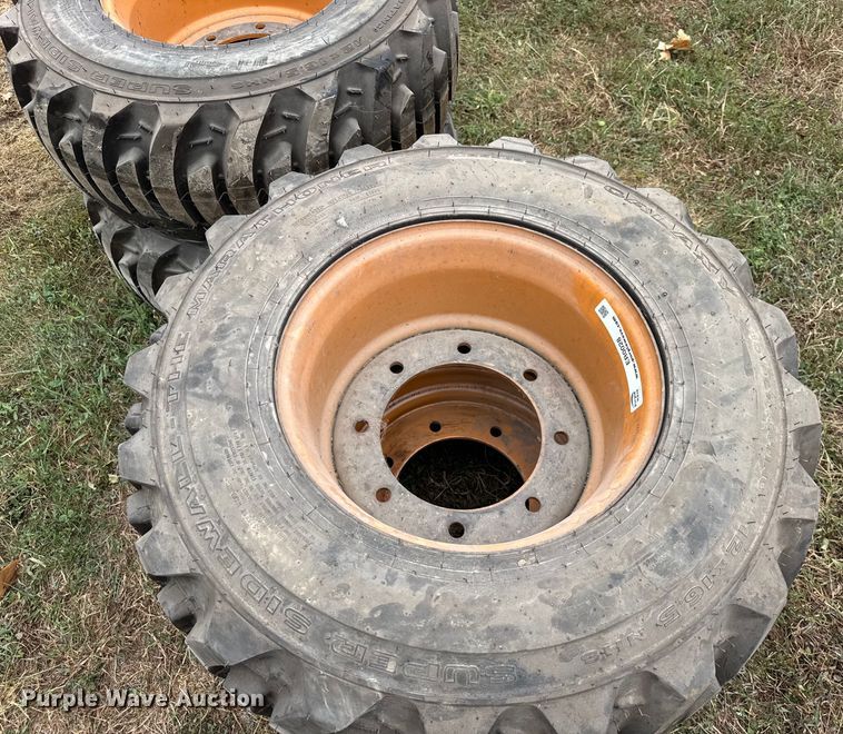 image for item ER0028 (4) Galaxy 12x16.5 skid steer tires and wheels