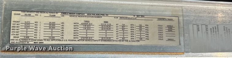 image for item ER0054 2005 Kenworth W900 ready mix truck