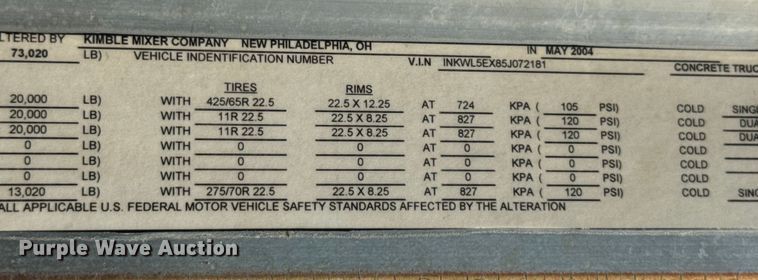 image for item ER0054 2005 Kenworth W900 ready mix truck
