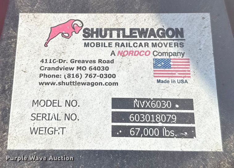 image for item ER2379 2018 Shuttlewagon Navigator NVX6030 railcar mover