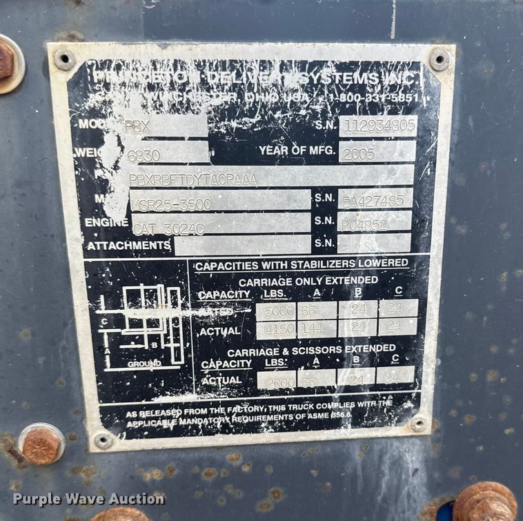 image for item ER2380 2005 Princeton PBX forklift