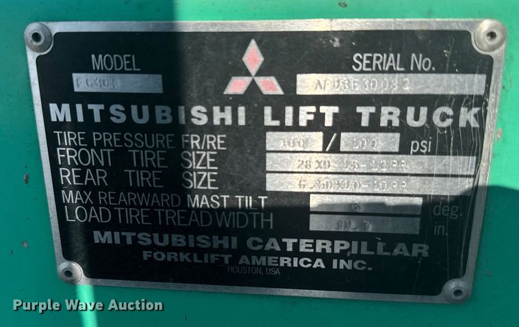 image for item ER2382 2001 Mitsubishi FG30K forklift