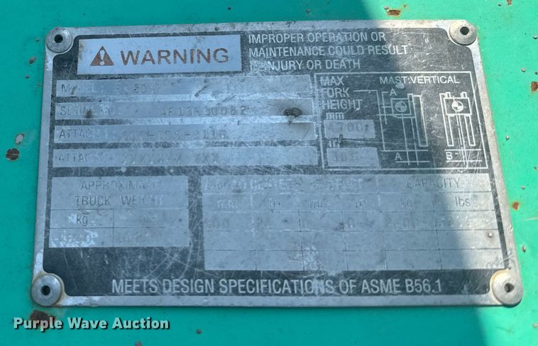 image for item ER2382 2001 Mitsubishi FG30K forklift