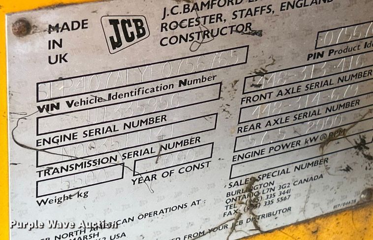 image for item ET3126 2000 JCB 407 wheel loader