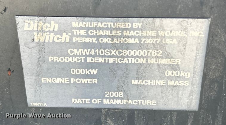 image for item ET3152 2008 Ditch Witch 410SX vibratory cable plow