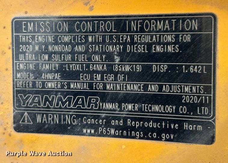 image for item ET3156 2021 John Deere 35G mini excavator