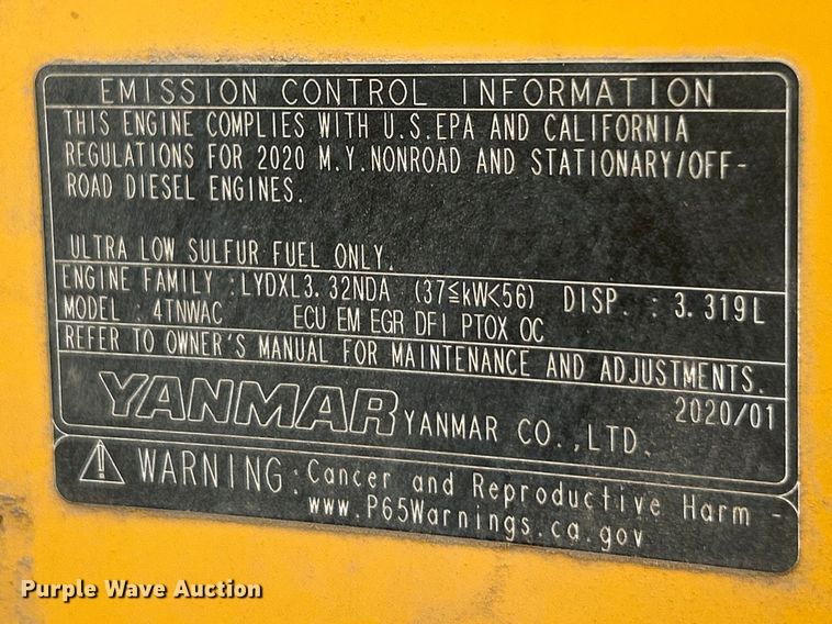 image for item ET3159 2020 John Deere 60G mini excavator