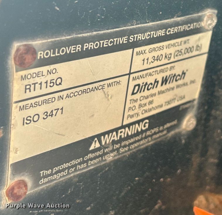 image for item ET3169 2012 Ditch Witch RT115 Quad rock saw