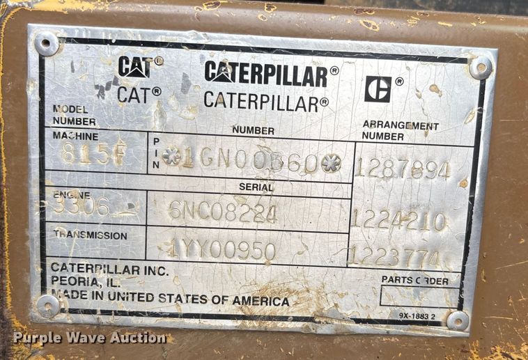 image for item ET4534 1998 Caterpillar 815F soil compactor