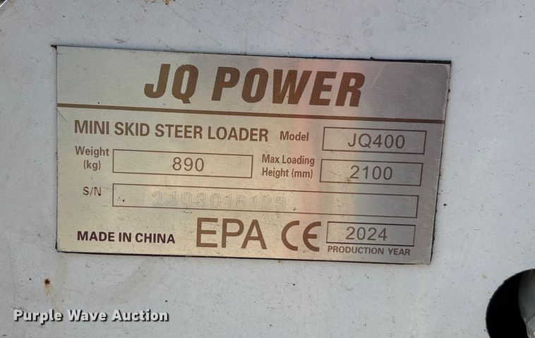 image for item ET4551 2024 JQ Power JQ400 compact utility loader