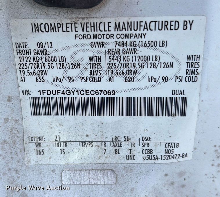 image for item ET7070 2012 Ford F450 Super Duty bucket truck