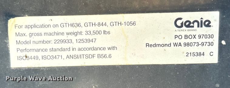 image for item ET7078 2017 Genie GTH-1056 telehandler