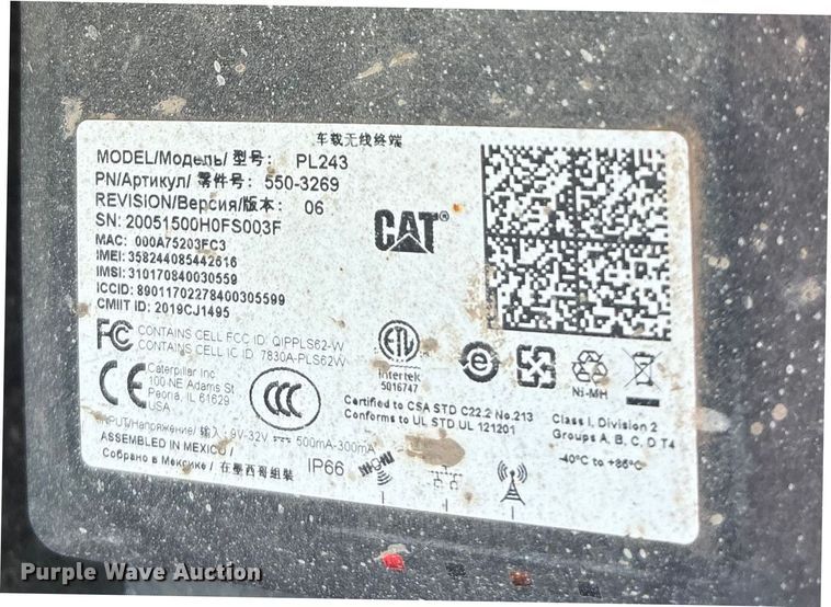 image for item EU4617 2019 Caterpillar 259D3 tracked skid steer loader