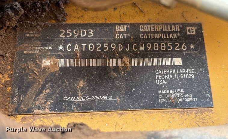 image for item EU4617 2019 Caterpillar 259D3 tracked skid steer loader