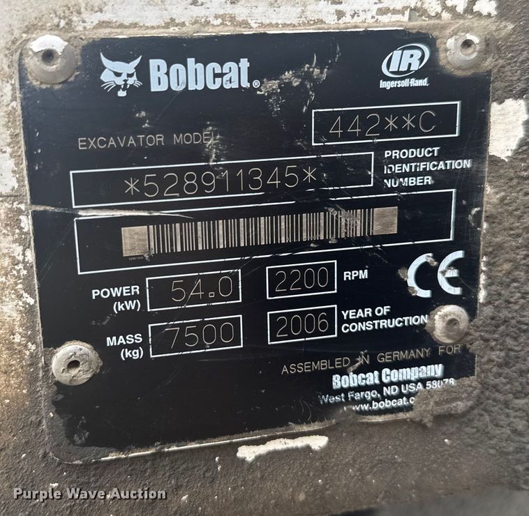 image for item EV1755 2006 Bobcat  442C  mini excavator