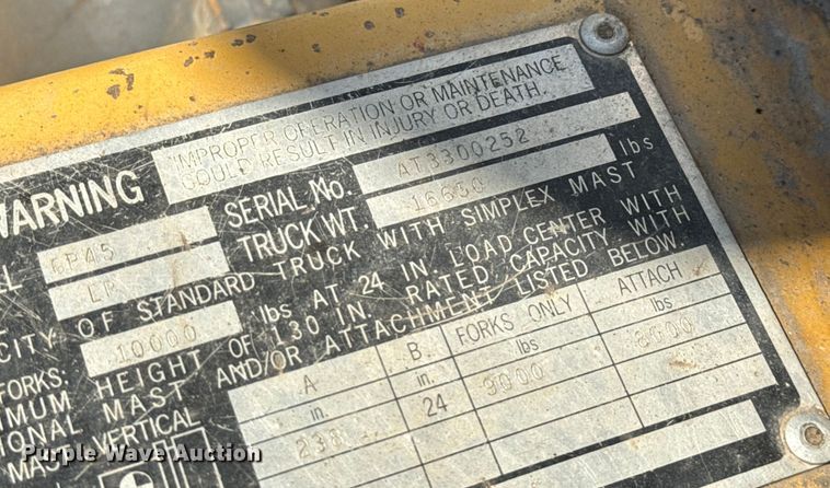 image for item EV1832 Caterpillar GP45 forklift