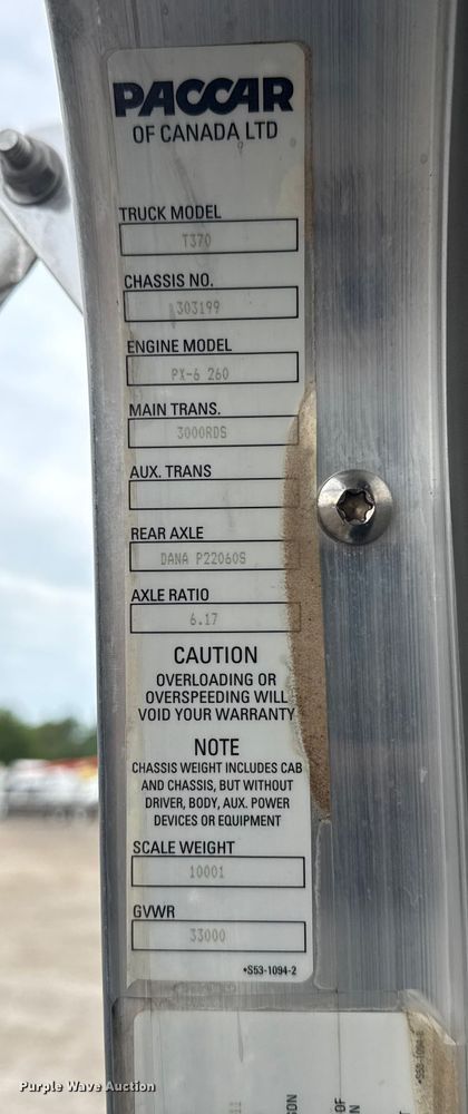 image for item NU9573 2012 Kenworth T370 utility / service truck