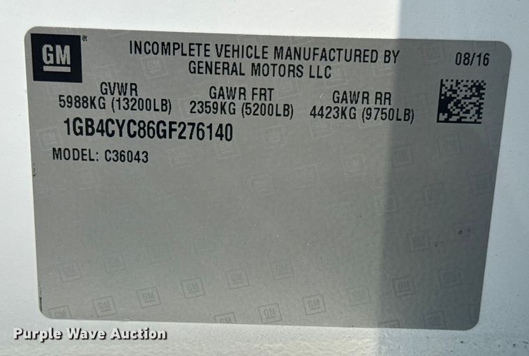 image for item NU9591 2016 Chevrolet Silverado 3500HD Crew Cab utility bed pickup truck