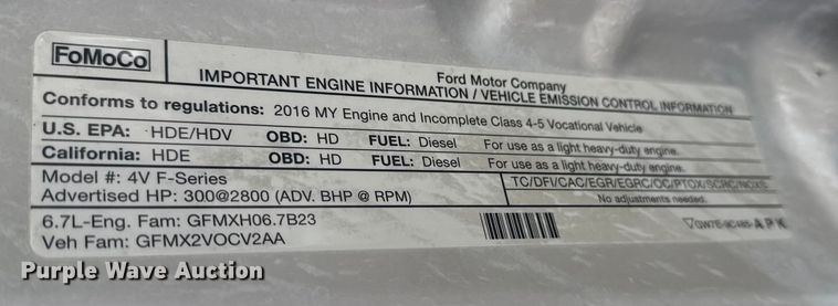 image for item NU9603 2016 Ford F550 Super Duty Crew Cab dump truck