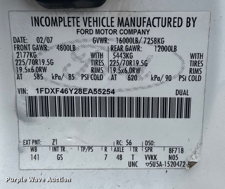 image for item NU9604 2008 Ford F450 Super Duty bucket truck