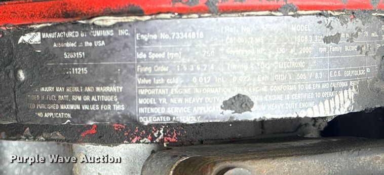 image for item NU9614 2012 Freightliner Business Class M2 crane truck