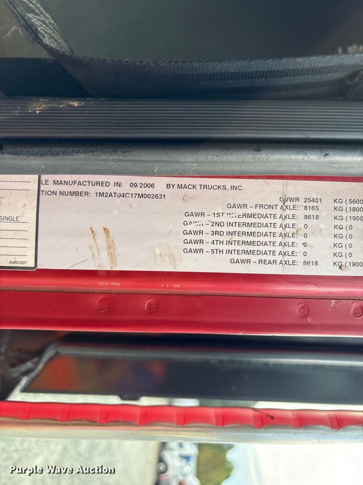 image for item YA0851 2007 Mack CTP713 dump truck