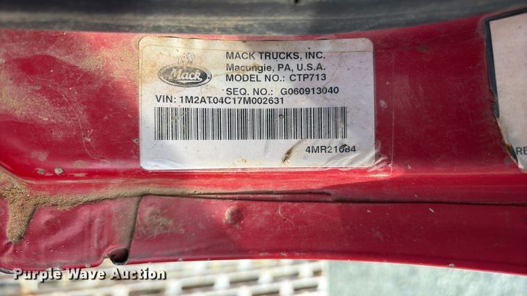image for item YA0851 2007 Mack CTP713 dump truck