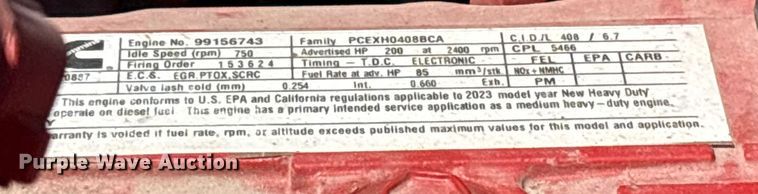 image for item YA1012 2024 Freightliner Business Class M2 street sweeper truck