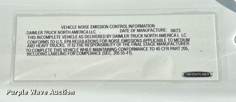 image for item YA1012 2024 Freightliner Business Class M2 street sweeper truck