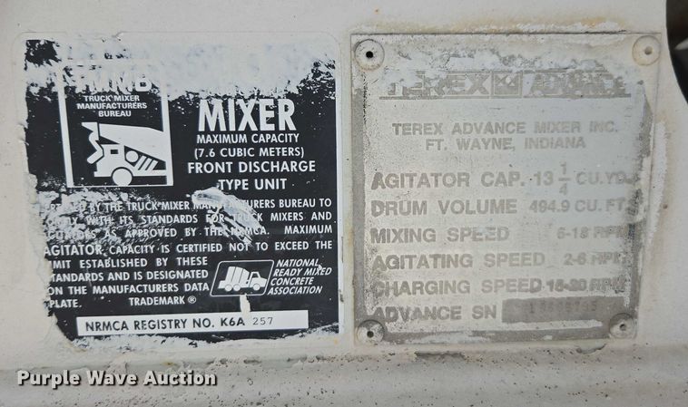 image for item YA1059 2005 Terex Advance ready mix truck