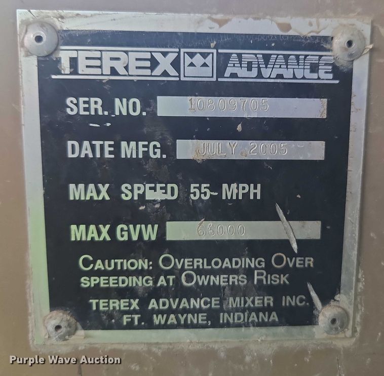 image for item YA1059 2005 Terex Advance ready mix truck