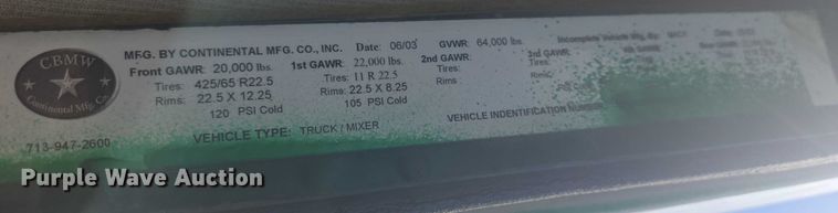 image for item YA1060 2004 Mack DM600 ready mix truck