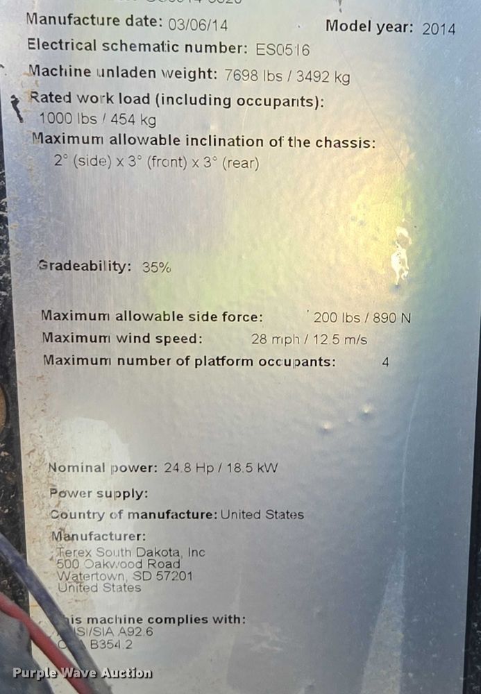 image for item YA1068 2014 Genie GS-3369 RT scissor lift