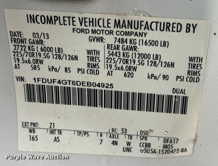 image for item DO2265 2013 Ford F450 Super Duty XL flatbed truck