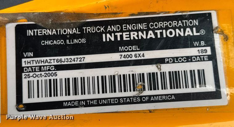 image for item DO2267 2006 International 7400 dump truck