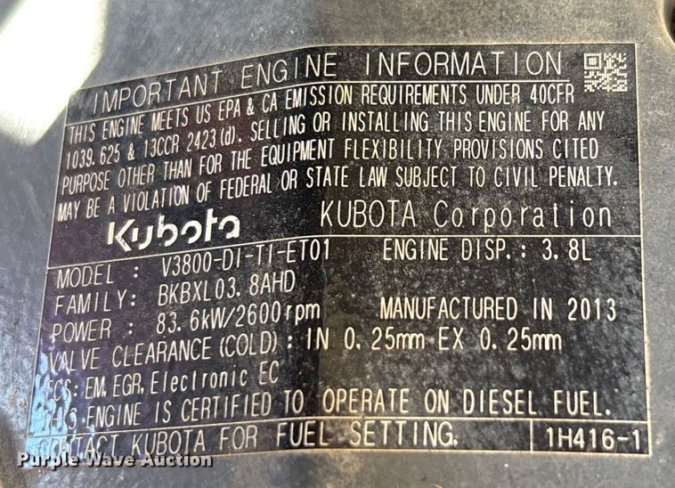 image for item DT4972 Kubota M108S MFWD tractor