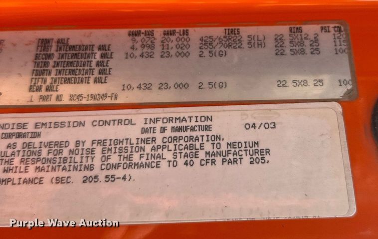 image for item DT6303 2004 Sterling L-Line dump truck